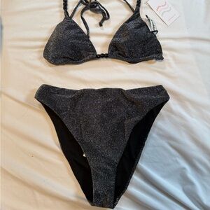 Dippin Daisys Sparkle Black Bikini Set